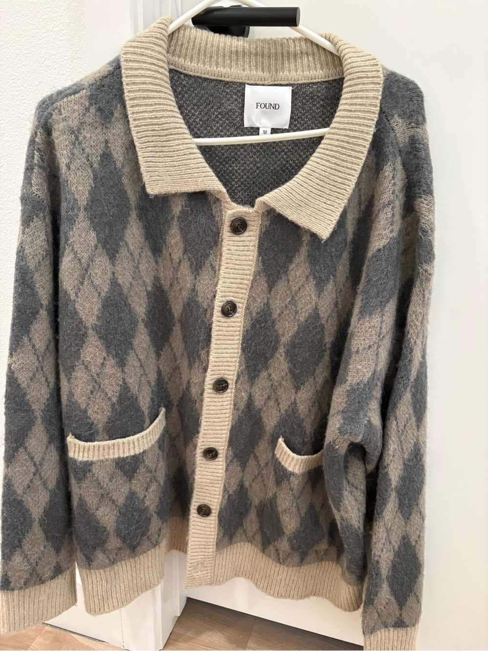 FOUND ARGYLE CARDIGAN Mens